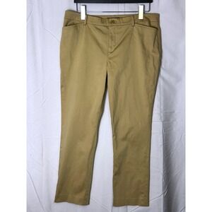 Lauren Ralph Lauren Petite Tan Khaki Chino Pants Womens 14P Straight Leg Stretch